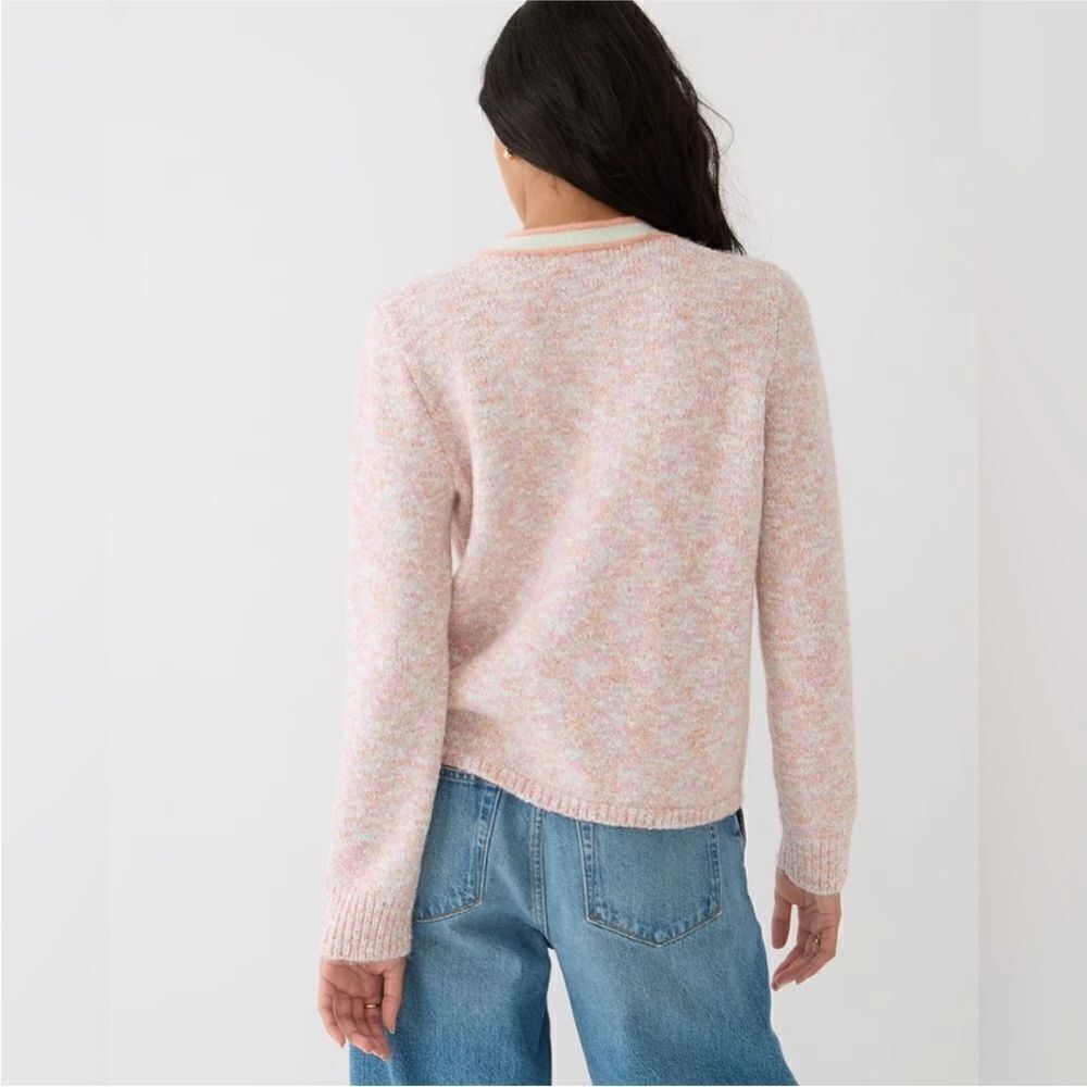 NWT J CREW Marled sweater lady cardigan in blush pink - Picture 4 of 8
